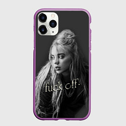 Чехол iPhone 11 Pro матовый Billie Eilish fak off, цвет: 3D-фиолетовый
