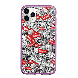 Чехол iPhone 11 Pro матовый Senpai x Ahegao, цвет: 3D-фиолетовый