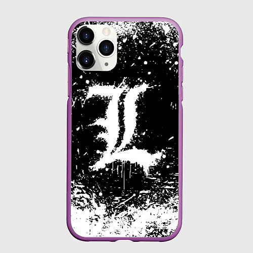 Чехол iPhone 11 Pro матовый L letter кляксы / 3D-Фиолетовый – фото 1