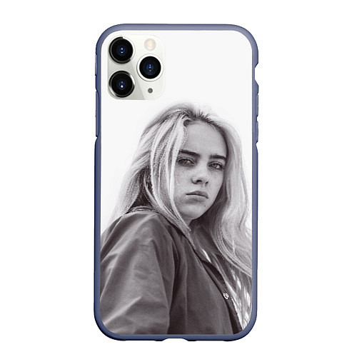 Чехол iPhone 11 Pro матовый BILLIE EILISH / 3D-Серый – фото 1