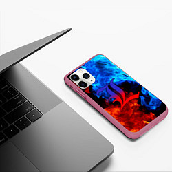 Чехол iPhone 11 Pro матовый L letter fire, цвет: 3D-малиновый — фото 2