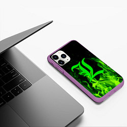 Чехол iPhone 11 Pro матовый L letter flame, цвет: 3D-фиолетовый — фото 2