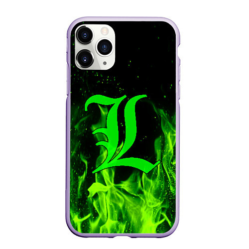 Чехол iPhone 11 Pro матовый L letter flame / 3D-Светло-сиреневый – фото 1