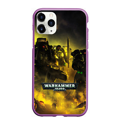 Чехол iPhone 11 Pro матовый Warhammer 40K - Космические Десантники, цвет: 3D-фиолетовый