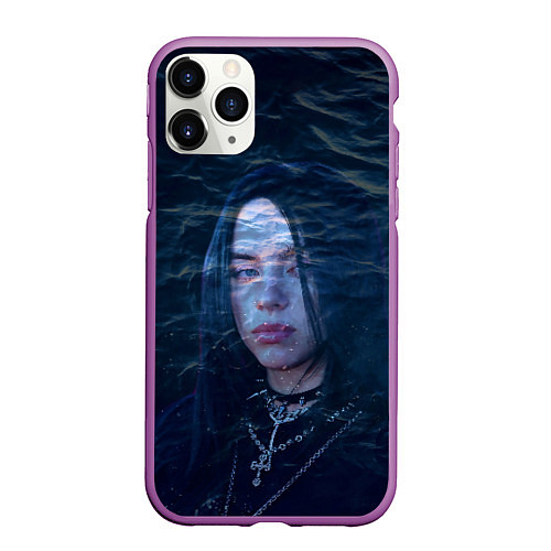 Чехол iPhone 11 Pro матовый Billie Eilish: Ocean Eyes / 3D-Фиолетовый – фото 1