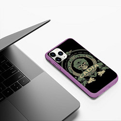 Чехол iPhone 11 Pro матовый Вархаммер - Cadia skull, цвет: 3D-фиолетовый — фото 2