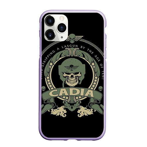 Чехол iPhone 11 Pro матовый Вархаммер - Cadia skull / 3D-Светло-сиреневый – фото 1