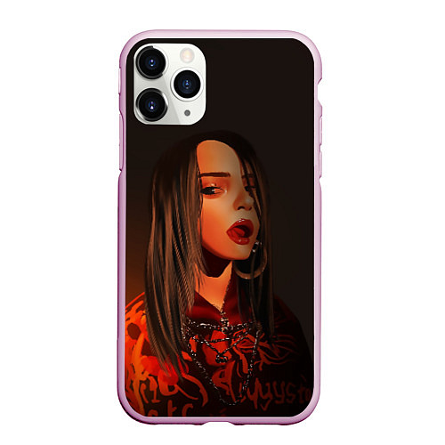 Чехол iPhone 11 Pro матовый Billie Eilish: Red Head / 3D-Розовый – фото 1