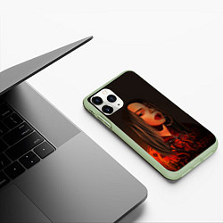 Чехол iPhone 11 Pro матовый Billie Eilish: Red Head, цвет: 3D-салатовый — фото 2