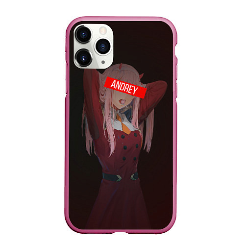 Чехол iPhone 11 Pro матовый Sempai Andrey / 3D-Малиновый – фото 1