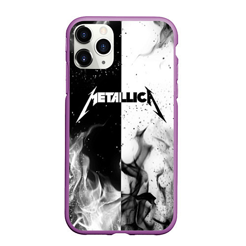 Чехол iPhone 11 Pro матовый METALLICA / 3D-Фиолетовый – фото 1