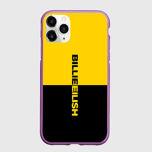 Чехол iPhone 11 Pro матовый BILLIE EILISH: Yellow & Black / 3D-Фиолетовый – фото 1
