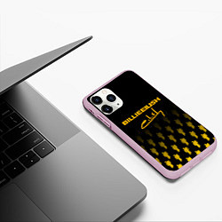 Чехол iPhone 11 Pro матовый Billie Eilish: Yellow & Black Autograph, цвет: 3D-розовый — фото 2