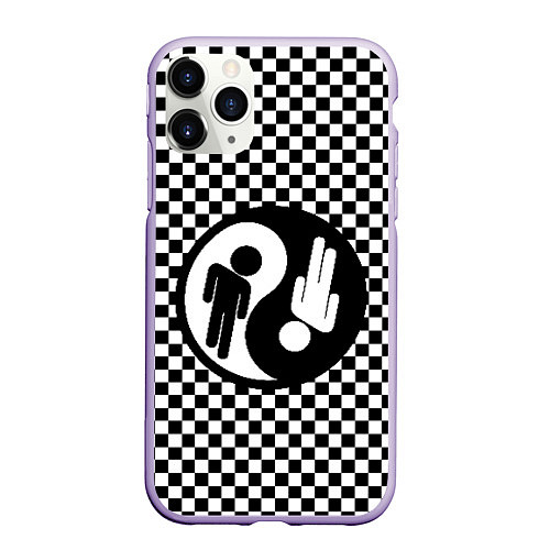 Чехол iPhone 11 Pro матовый Billie Eilish: Yin-Yang / 3D-Светло-сиреневый – фото 1