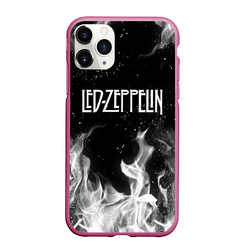 Чехол iPhone 11 Pro матовый LED ZEPPELIN / 3D-Малиновый – фото 1