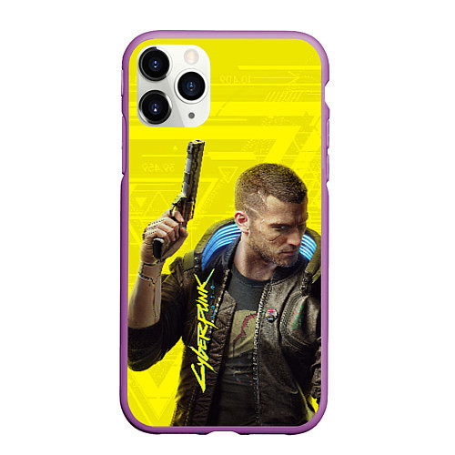 Чехол iPhone 11 Pro матовый Cyberpunk 2077: Jackie Wells / 3D-Фиолетовый – фото 1