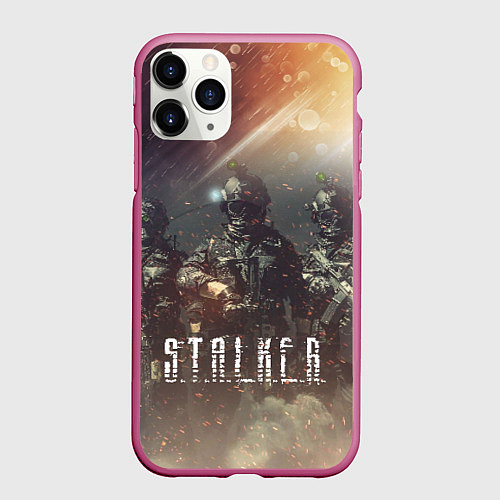 Чехол iPhone 11 Pro матовый S T A L K E R Чернобыль / 3D-Малиновый – фото 1