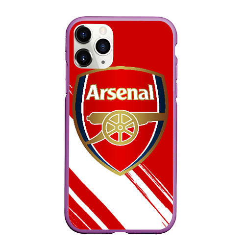 Чехол iPhone 11 Pro матовый Arsenal / 3D-Фиолетовый – фото 1