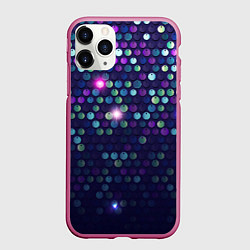 Чехол iPhone 11 Pro матовый Блестки диско, цвет: 3D-малиновый