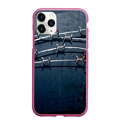 Чехол iPhone 11 Pro матовый Колючая цепь / 3D-Малиновый – фото 1