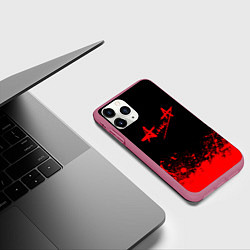 Чехол iPhone 11 Pro матовый АлисА на спине, цвет: 3D-малиновый — фото 2