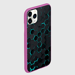 Чехол iPhone 11 Pro матовый Мелкие нано соты, цвет: 3D-фиолетовый — фото 2