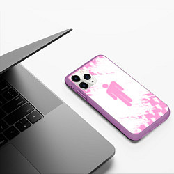 Чехол iPhone 11 Pro матовый Billie Eilish: Pink Style, цвет: 3D-фиолетовый — фото 2