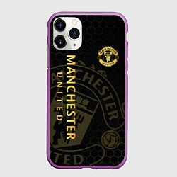 Чехол iPhone 11 Pro матовый Манчестер Юнайтед - team coat of arms, цвет: 3D-фиолетовый