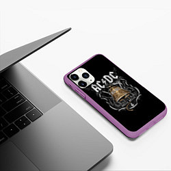 Чехол iPhone 11 Pro матовый ACDC - hells bells, цвет: 3D-фиолетовый — фото 2