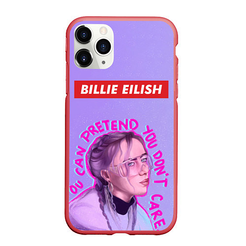 Чехол iPhone 11 Pro матовый Billie Eilish / 3D-Красный – фото 1