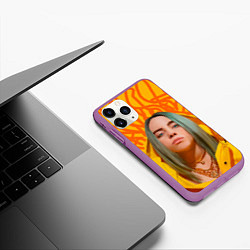 Чехол iPhone 11 Pro матовый Billie Eilish, цвет: 3D-фиолетовый — фото 2