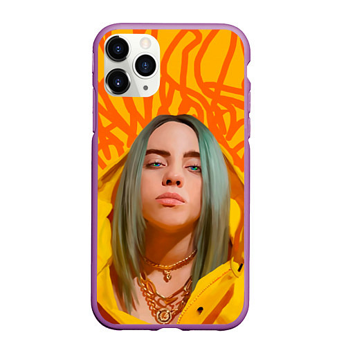 Чехол iPhone 11 Pro матовый Billie Eilish / 3D-Фиолетовый – фото 1