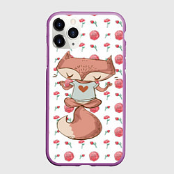 Чехол iPhone 11 Pro матовый Спокойная лисичка, цвет: 3D-фиолетовый