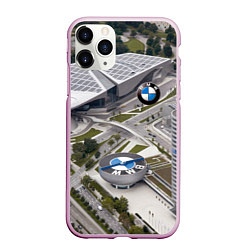 Чехол iPhone 11 Pro матовый BMW city, цвет: 3D-розовый