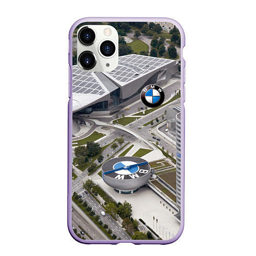 Чехол iPhone 11 Pro матовый BMW city / 3D-Светло-сиреневый – фото 1