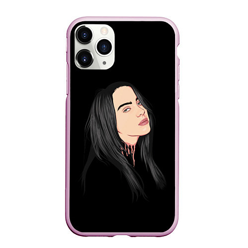 Чехол iPhone 11 Pro матовый Billie Eilish: Black Style / 3D-Розовый – фото 1