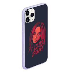 Чехол iPhone 11 Pro матовый Billie Eilish, цвет: 3D-светло-сиреневый — фото 2