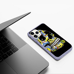 Чехол iPhone 11 Pro матовый Graffiti - Skull, цвет: 3D-светло-сиреневый — фото 2