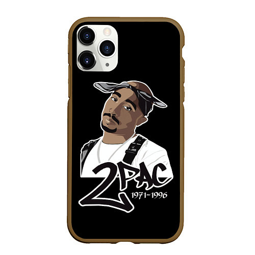 Чехол iPhone 11 Pro матовый 2pac / 3D-Коричневый – фото 1