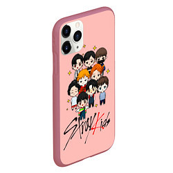 Чехол iPhone 11 Pro матовый Stray Kids, цвет: 3D-малиновый — фото 2