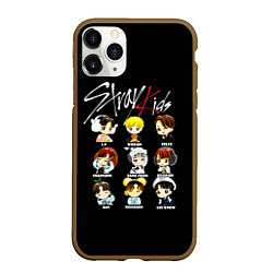 Чехол iPhone 11 Pro матовый Stray Kids, цвет: 3D-коричневый