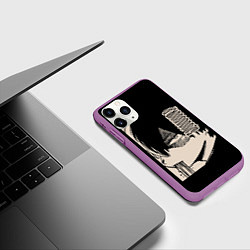 Чехол iPhone 11 Pro матовый Моя геройская академия, цвет: 3D-фиолетовый — фото 2