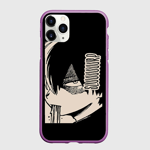 Чехол iPhone 11 Pro матовый Моя геройская академия / 3D-Фиолетовый – фото 1