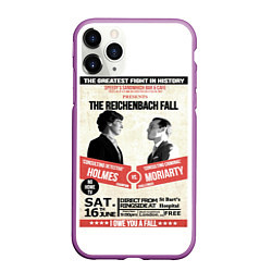 Чехол iPhone 11 Pro матовый The reichenbach fall, цвет: 3D-фиолетовый