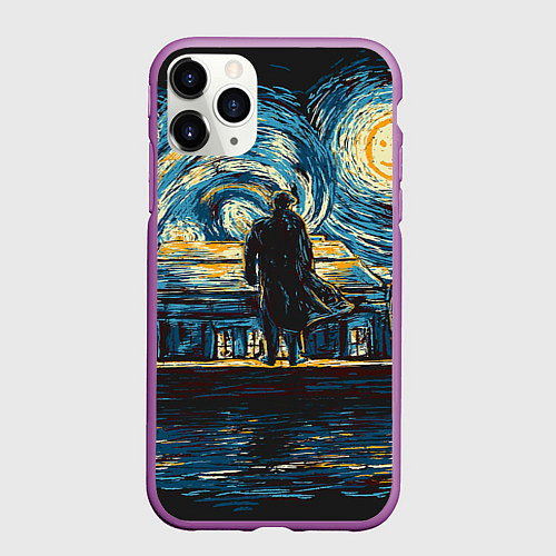 Чехол iPhone 11 Pro матовый Sherlock / 3D-Фиолетовый – фото 1