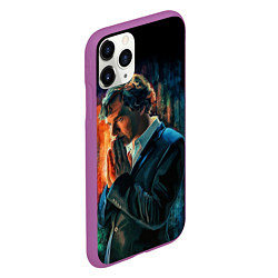 Чехол iPhone 11 Pro матовый Sherlock, цвет: 3D-фиолетовый — фото 2