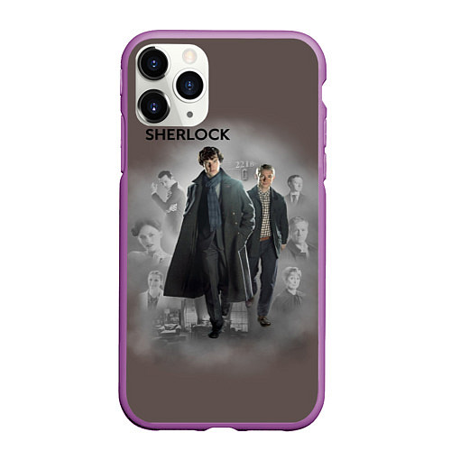 Чехол iPhone 11 Pro матовый Sherlock / 3D-Фиолетовый – фото 1