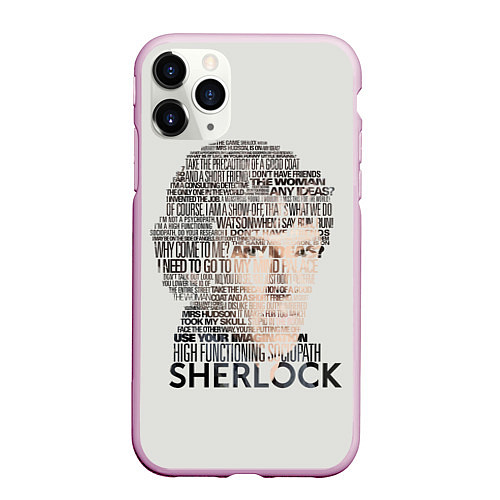 Чехол iPhone 11 Pro матовый Sherlock / 3D-Розовый – фото 1