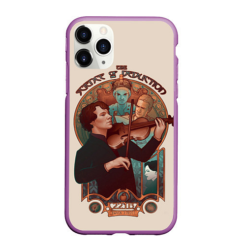 Чехол iPhone 11 Pro матовый Sherlock / 3D-Фиолетовый – фото 1