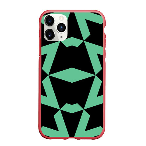 Чехол iPhone 11 Pro матовый Abstract zigzag pattern / 3D-Красный – фото 1